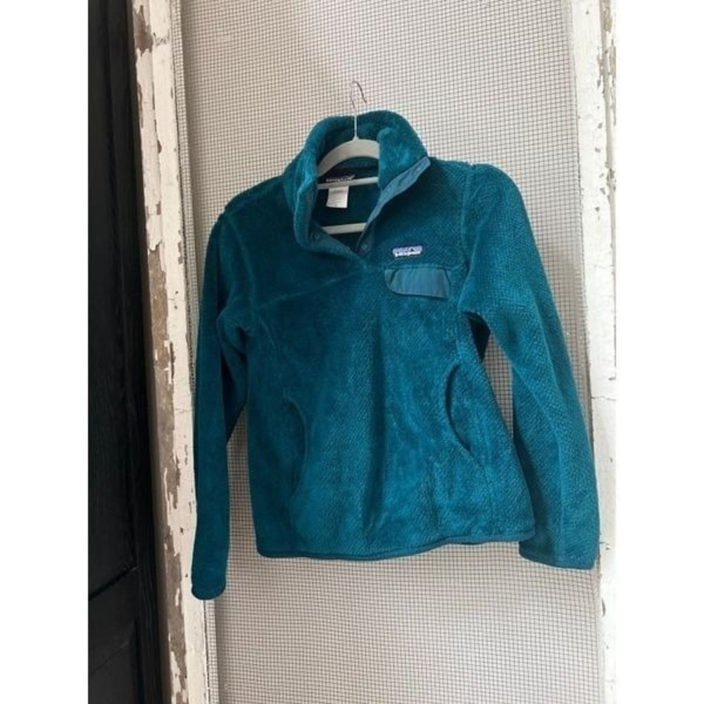 Patagonia Re-Tool Snap-T Fleece Pullover Polartec Fuzzy Teal Style 25442 Size XS